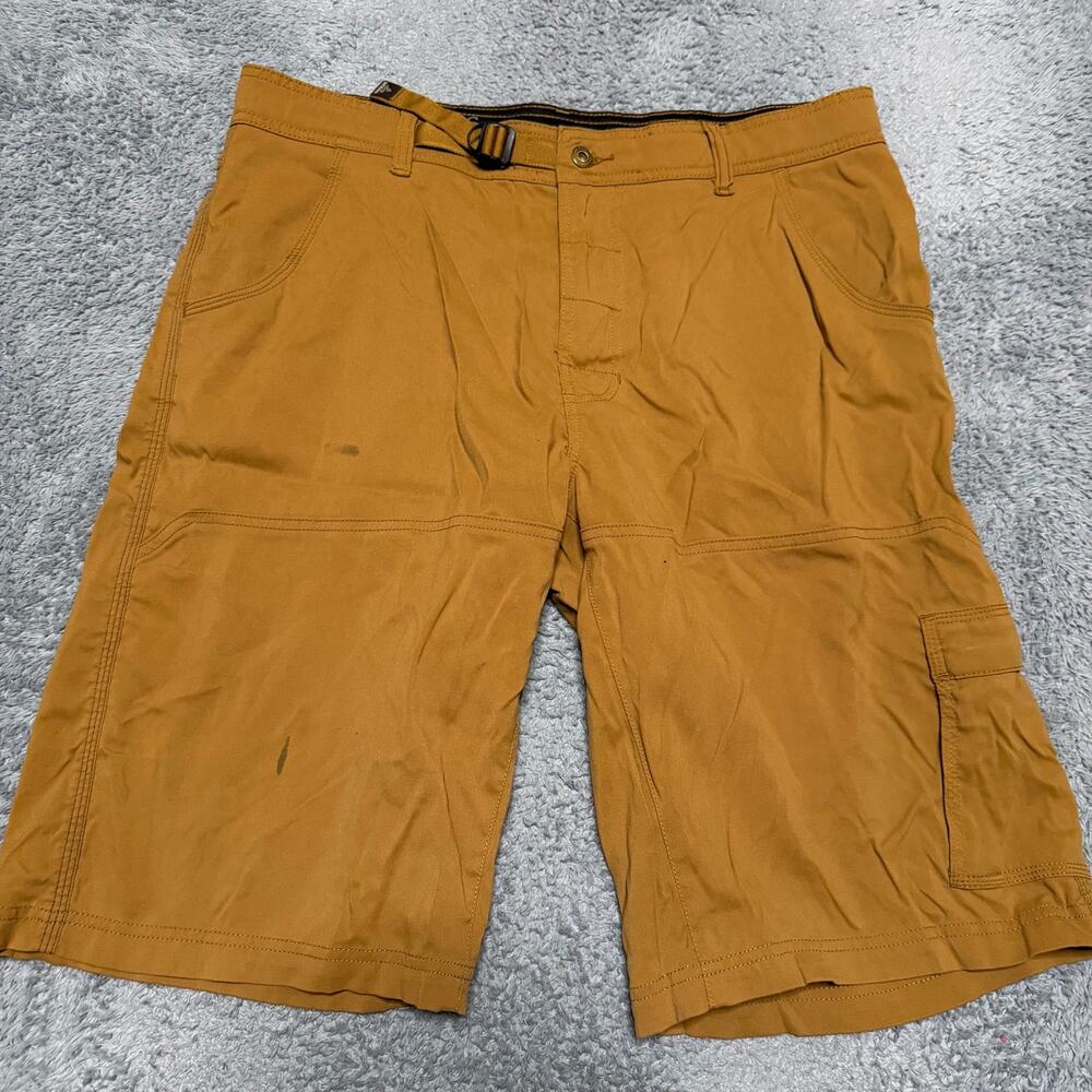 Prana Zion Shorts Mens Large (37x12) Brown Belted Hiking **